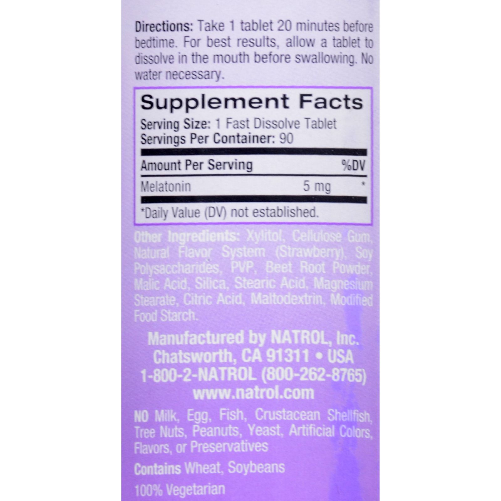 Natrol Melatonin Fast Dissolve Tablets Strawberry - 5 mg - 90 Tablets