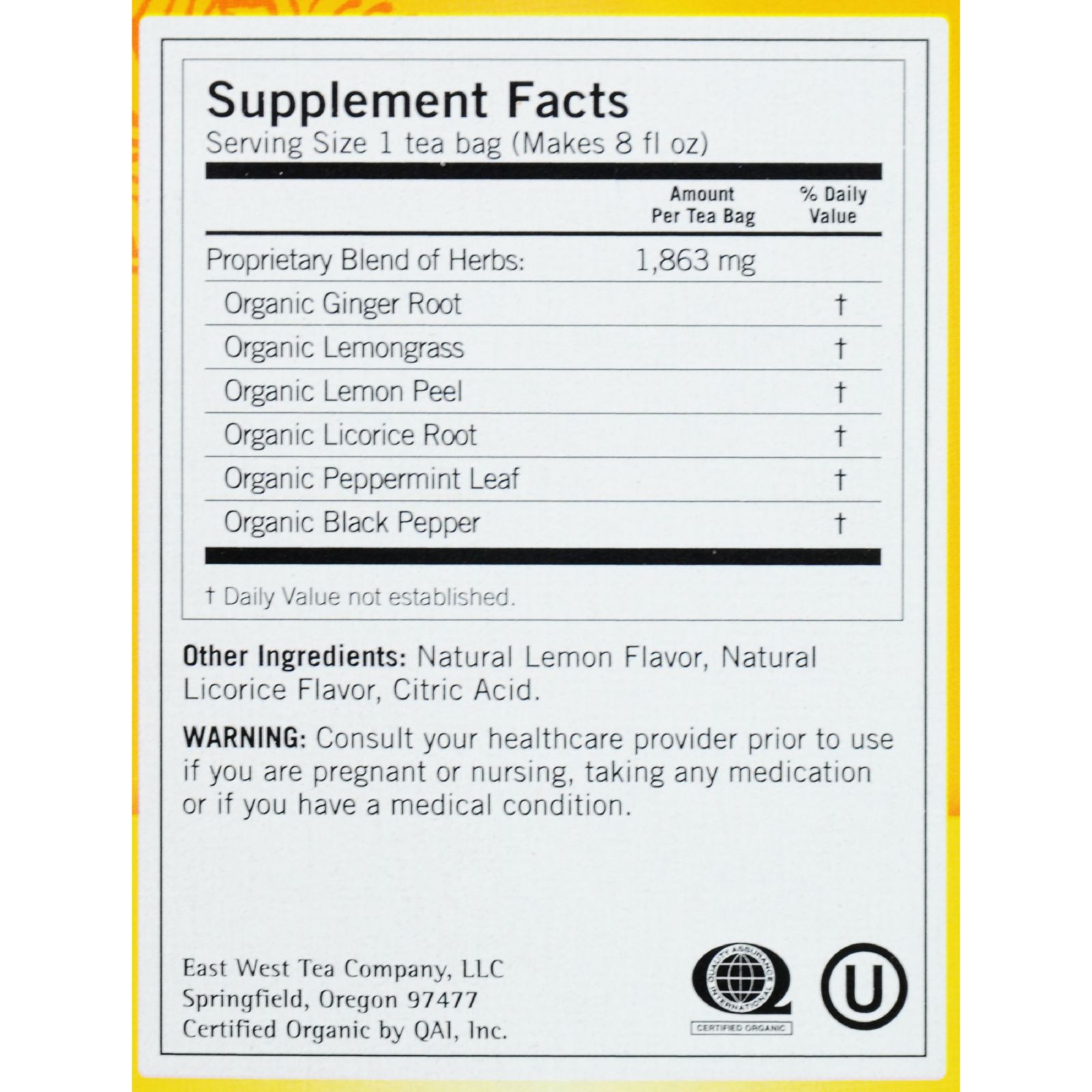 Yogi 100% Natural Herbal Tea Caffeine Free Lemon Ginger - 16 Tea Bags - 6개 묶음상품