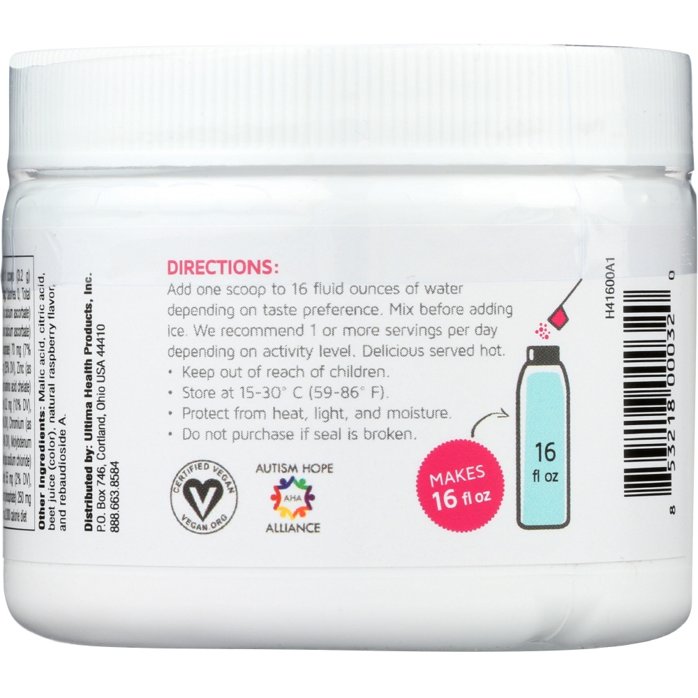 Ultima Replenisher Electrolyte Powder - Raspberry - Can - 3.4 oz