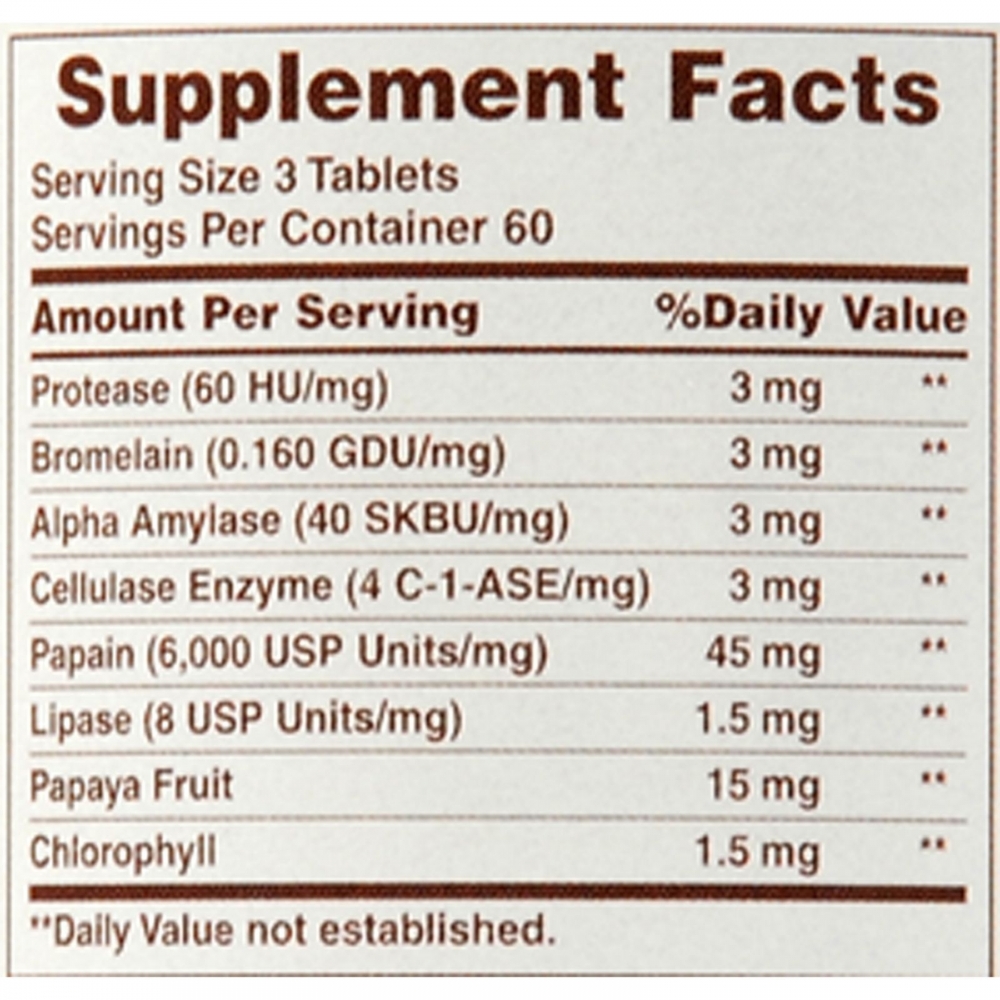 American Health - Super Papaya Enzyme Plus Chewable - 180 Chewable Tablets