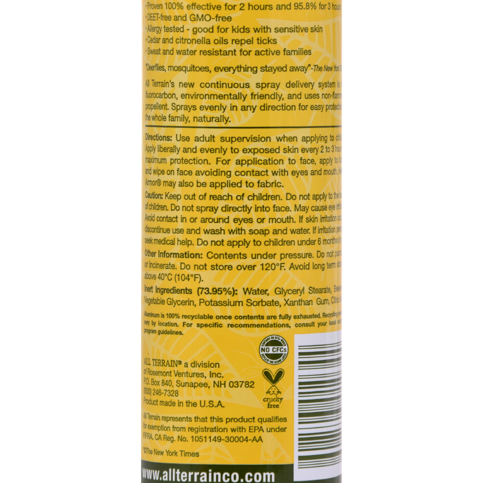 올터레인 Herbal Armor Natural Insect Repellent - Kids - Cont Spry - 3 Oz