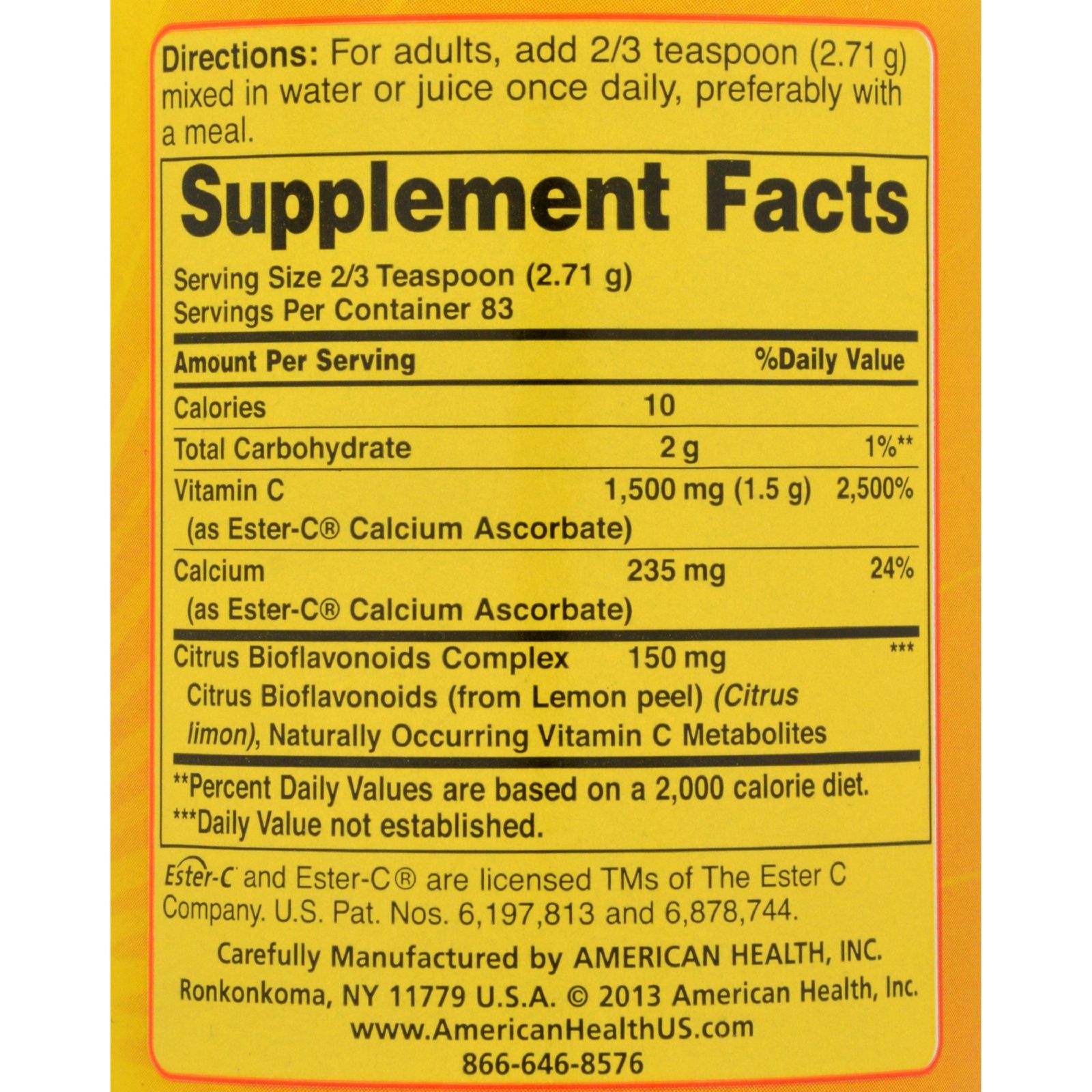 American Health - Ester-C Powder with Citrus Bioflavonoids - 8 oz